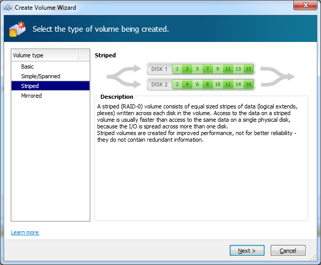 How to create a striped Parition in WindowsTim Tech Support